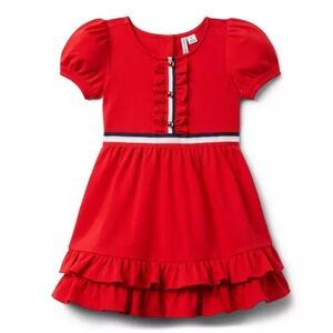 Janie and Jack Red Ruffle Ponte Dress 18-24 months
